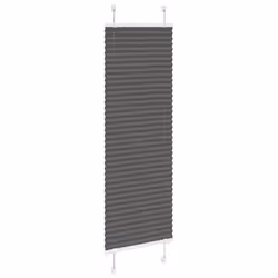 vidaXL Pleated Blind Anthracite 40x100 cm Fabric Width 39.4 cm Polyester - black, 50 x 150 cm