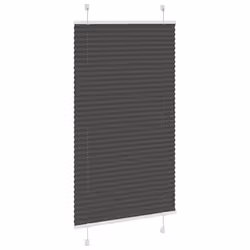 vidaXL Pleated Blind Blue 80x100 cm Fabric Width 79.4 cm Polyester - black, 75 x 150 cm