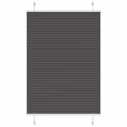 vidaXL Pleated Blind Blue 80x100 cm Fabric Width 79.4 cm Polyester - black, 85 x 150 cm