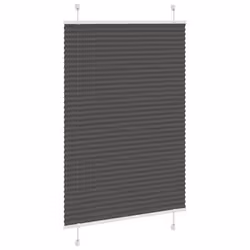vidaXL Pleated Blind Blue 80x100 cm Fabric Width 79.4 cm Polyester - black, 85 x 150 cm