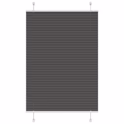 vidaXL Pleated Blind Anthracite 95x100 cm Fabric Width 94.4 cm Polyester - black, 100 x 150 cm