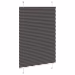 vidaXL Pleated Blind Anthracite 95x100 cm Fabric Width 94.4 cm Polyester - black, 100 x 150 cm