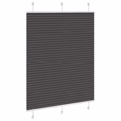 vidaXL Pleated Blind Anthracite 95x100 cm Fabric Width 94.4 cm Polyester - black, 105 x 150 cm