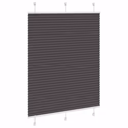 vidaXL Pleated Blind Petrol Fabric Polyester - black, 110 x 150 cm