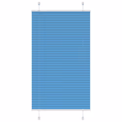 vidaXL Pleated Blind Blue 80x100 cm Fabric Width 79.4 cm Polyester - blue, 75 x 100 cm