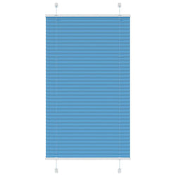 vidaXL Pleated Blind Blue 80x100 cm Fabric Width 79.4 cm Polyester - blue, 75 x 100 cm