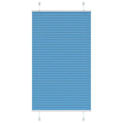vidaXL Pleated Blind Blue 80x100 cm Fabric Width 79.4 cm Polyester - blue, 80 x 100 cm