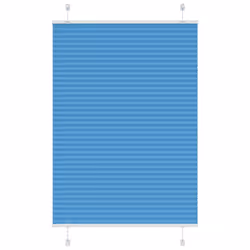 vidaXL Pleated Blind Blue 80x100 cm Fabric Width 79.4 cm Polyester - blue, 80 x 100 cm