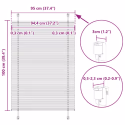 vidaXL Pleated Blind Anthracite 95x100 cm Fabric Width 94.4 cm Polyester - blue, 95 x 100 cm