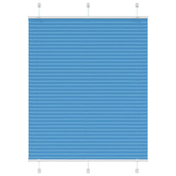 vidaXL Pleated Blind Petrol Fabric Polyester - blue, 110 x 100 cm