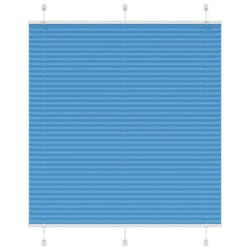 vidaXL Pleated Blind Petrol Fabric Polyester - blue, 115 x 100 cm