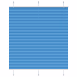 vidaXL Pleated Blind Petrol Fabric Polyester - blue, 120 x 100 cm