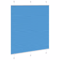 vidaXL Pleated Blind Petrol Fabric Polyester - blue, 120 x 100 cm