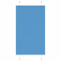 vidaXL Pleated Blind Blue 80x100 cm Fabric Width 79.4 cm Polyester - blue, 75 x 150 cm