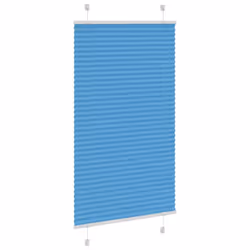 vidaXL Pleated Blind Blue 80x100 cm Fabric Width 79.4 cm Polyester - blue, 75 x 150 cm