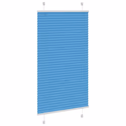 vidaXL Pleated Blind Blue 80x100 cm Fabric Width 79.4 cm Polyester - blue, 80 x 150 cm