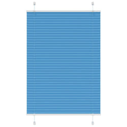 vidaXL Pleated Blind Blue 80x100 cm Fabric Width 79.4 cm Polyester - blue, 90 x 150 cm