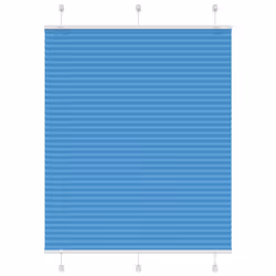 vidaXL Pleated Blind Petrol Fabric Polyester - blue, 110 x 150 cm