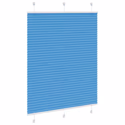 vidaXL Pleated Blind Petrol Fabric Polyester - blue, 110 x 150 cm