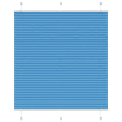 vidaXL Pleated Blind Petrol Fabric Polyester - blue, 115 x 150 cm