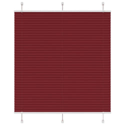 vidaXL Pleated Blind Petrol Fabric Polyester - bordeaux red, 115 x 100 cm