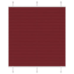 vidaXL Pleated Blind Petrol Fabric Polyester - bordeaux red, 120 x 100 cm