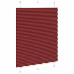 vidaXL Pleated Blind Petrol Fabric Polyester - bordeaux red, 110 x 150 cm