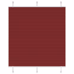 vidaXL Pleated Blind Petrol Fabric Polyester - bordeaux red, 115 x 150 cm
