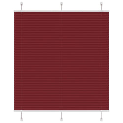 vidaXL Pleated Blind Petrol Fabric Polyester - bordeaux red, 120 x 150 cm