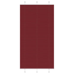 vidaXL Pleated Blind Petrol Fabric Polyester - bordeaux red, 110 x 200 cm