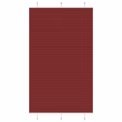 vidaXL Pleated Blind Petrol Fabric Polyester - bordeaux red, 115 x 200 cm