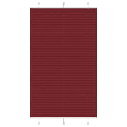 vidaXL Pleated Blind Petrol Fabric Polyester - bordeaux red, 115 x 200 cm