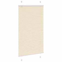 vidaXL Pleated Blind Blue 80x100 cm Fabric Width 79.4 cm Polyester - cream, 75 x 100 cm