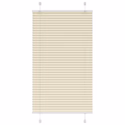 vidaXL Pleated Blind Blue 80x100 cm Fabric Width 79.4 cm Polyester - cream, 80 x 100 cm