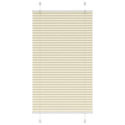 vidaXL Pleated Blind Blue 80x100 cm Fabric Width 79.4 cm Polyester - cream, 80 x 100 cm