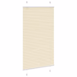 vidaXL Pleated Blind Blue 80x100 cm Fabric Width 79.4 cm Polyester - cream, 80 x 100 cm