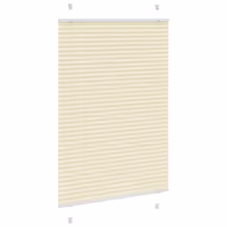 vidaXL Pleated Blind Blue 80x100 cm Fabric Width 79.4 cm Polyester - cream, 90 x 100 cm
