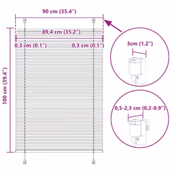 vidaXL Pleated Blind Blue 80x100 cm Fabric Width 79.4 cm Polyester - cream, 90 x 100 cm