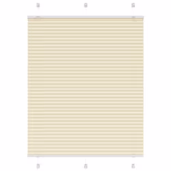 vidaXL Pleated Blind Petrol Fabric Polyester - cream, 110 x 100 cm
