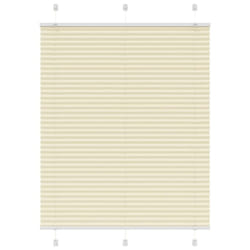 vidaXL Pleated Blind Petrol Fabric Polyester - cream, 110 x 100 cm