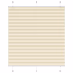 vidaXL Pleated Blind Petrol Fabric Polyester - cream, 115 x 100 cm