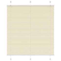 vidaXL Pleated Blind Petrol Fabric Polyester - cream, 115 x 100 cm