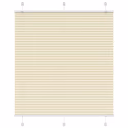 vidaXL Pleated Blind Petrol Fabric Polyester - cream, 120 x 100 cm