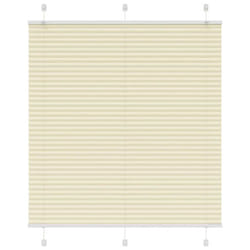 vidaXL Pleated Blind Petrol Fabric Polyester - cream, 120 x 100 cm