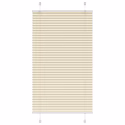 vidaXL Pleated Blind Blue 80x100 cm Fabric Width 79.4 cm Polyester - cream, 75 x 150 cm