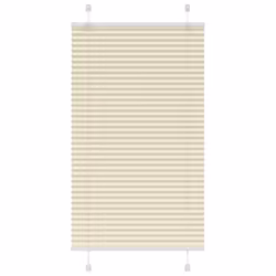 vidaXL Pleated Blind Blue 80x100 cm Fabric Width 79.4 cm Polyester - cream, 80 x 150 cm