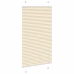 vidaXL Pleated Blind Blue 80x100 cm Fabric Width 79.4 cm Polyester - cream, 80 x 150 cm