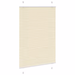 vidaXL Pleated Blind Blue 80x100 cm Fabric Width 79.4 cm Polyester - cream, 90 x 150 cm