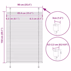 vidaXL Pleated Blind Blue 80x100 cm Fabric Width 79.4 cm Polyester - cream, 90 x 150 cm