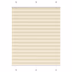 vidaXL Pleated Blind Petrol Fabric Polyester - cream, 110 x 150 cm